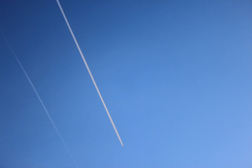 Passenger airplane flying in a clear sky