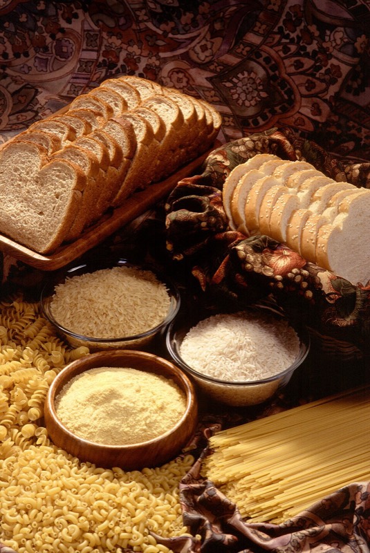 A variety of grain and cereal products